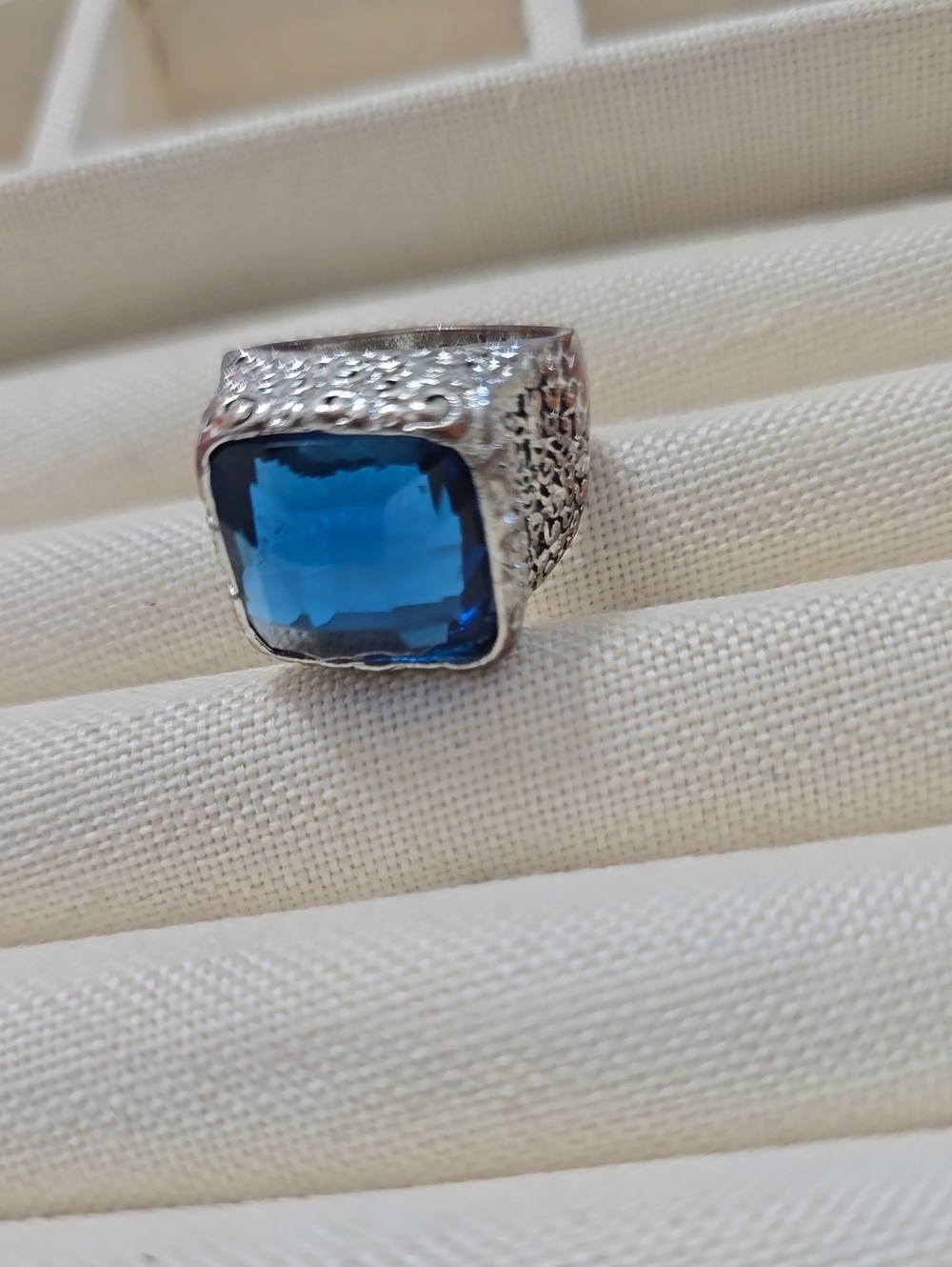 Blue Square-Cut Gemstone Statement Ring - Lia Sophia